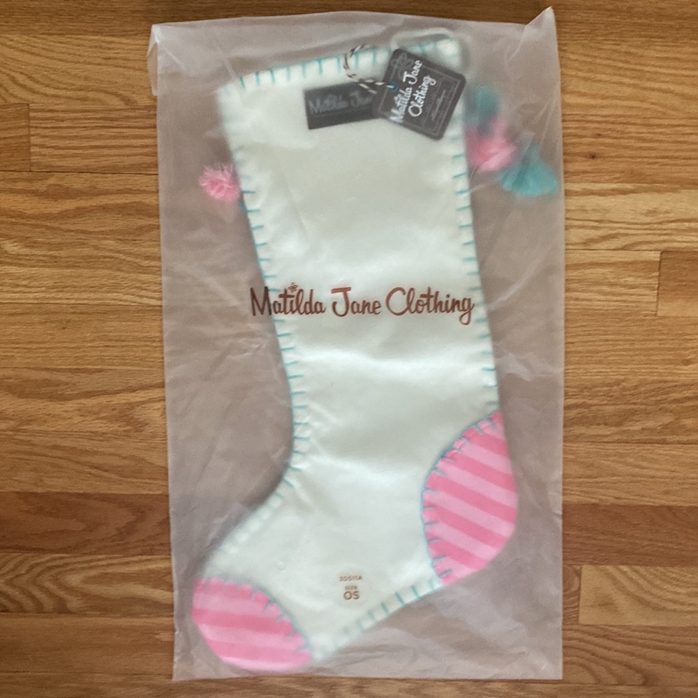 Matilda Jane All I Want Stocking White Christmas Stocking NWT NIB